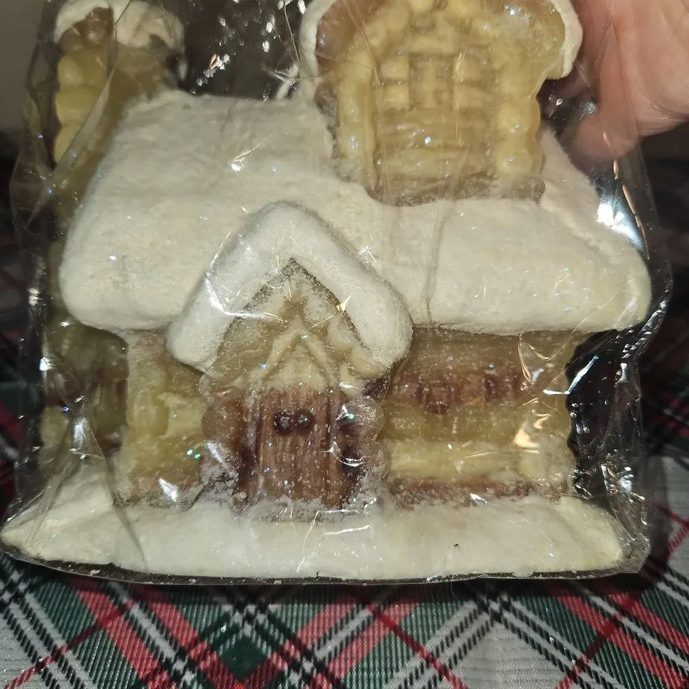 Charming and Cozy Figural Snowy Cottage Candle